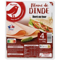 Blanc de dinde cuit au four x4 120g