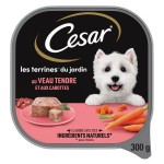 Terrines au Veau Tendre et aux Carottes en Barquette pour Chien 300g