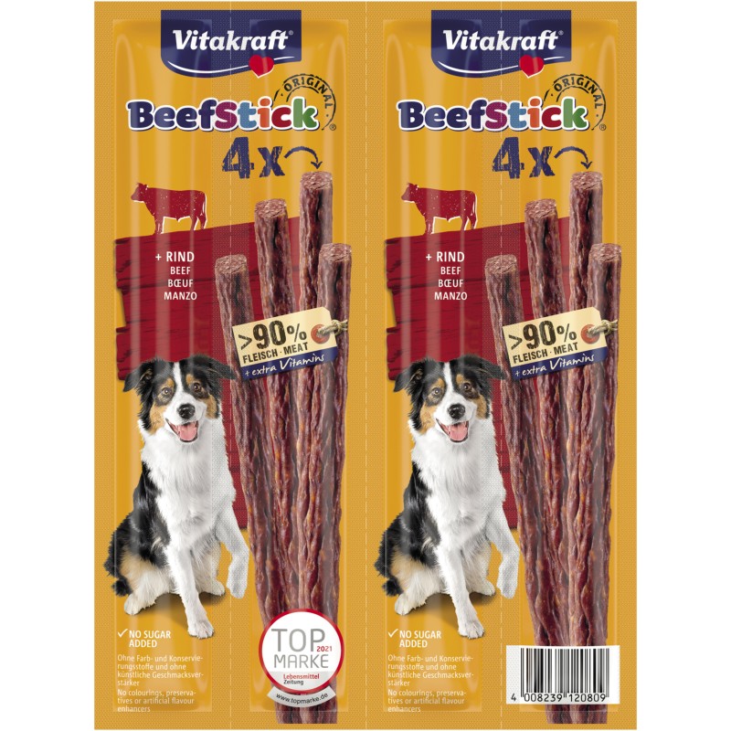 Récompense pour chien bâtonnets de boeuf x4 48g