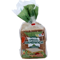 Pain de mie aux 7 céréales spécial sandwich 14 tranches 550g
