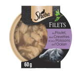 Filets au Poulet, aux Crevettes et aux Poissons de l'Ocean pour Chat 60g
