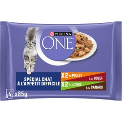 Sachet Reapas Chat Appétit Difficile Effilés de Poulet Boeuf et Dinde Canard en