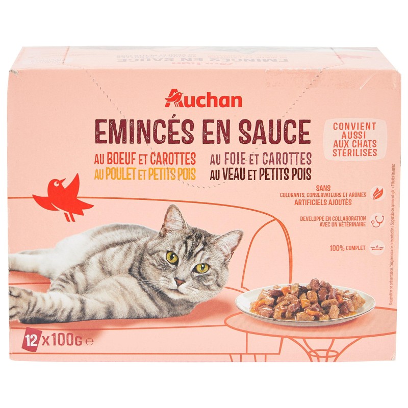 Emincés en Sauce à la Viande pour Chat 12x100g