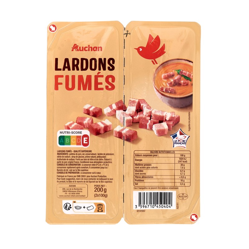 Lardons fumés 2x100g