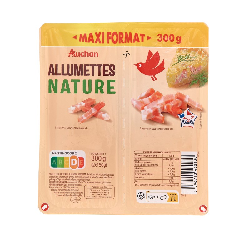 Allumettes nature 2x150g