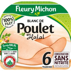 Blanc de poulet halal sans nitrite x6 180g