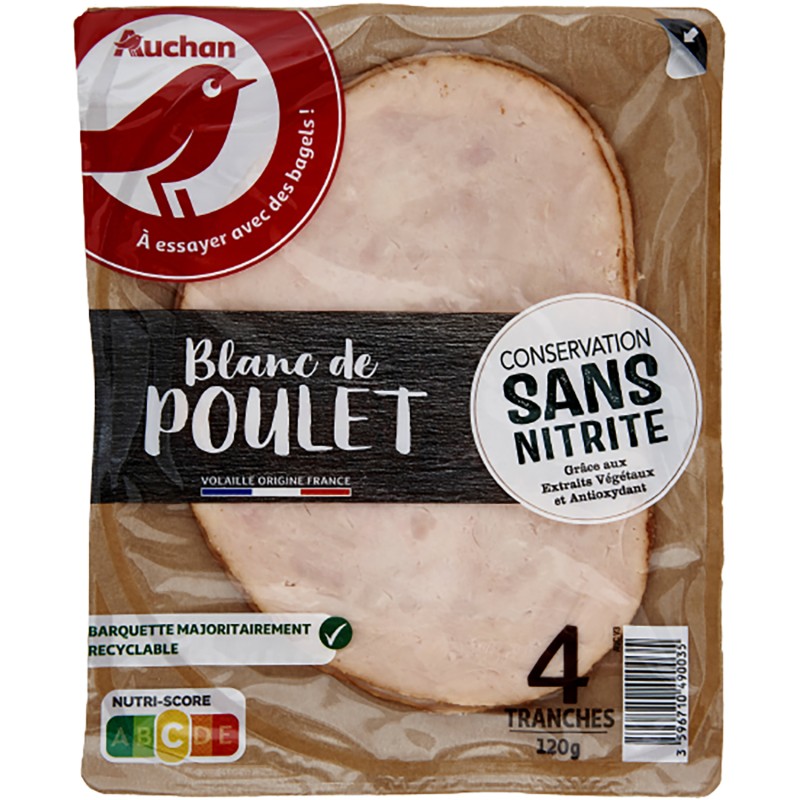 Blanc de poulet sans nitrite x4 120g