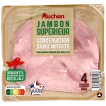 Jambon supérieur sans nitrite x4 160g