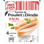 Tranché de poulet et de dinde halal 4 tranches 100g