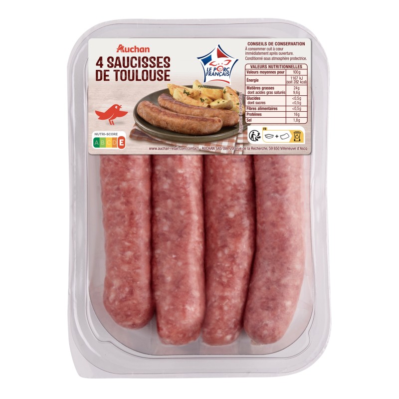 Saucisses de Toulouse 4x100g
