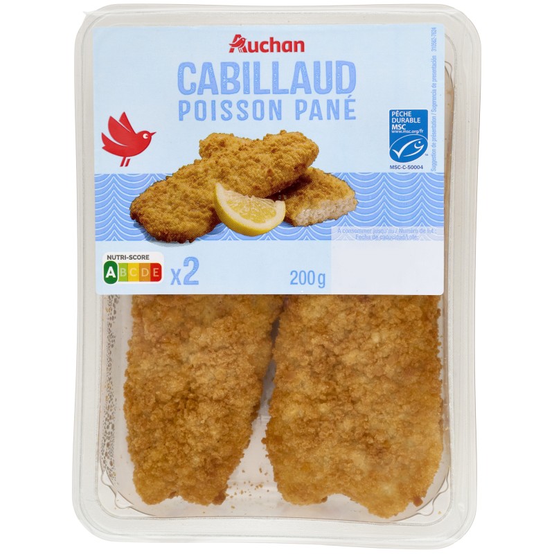 Cabillaud poisson pané MSC 2x100g