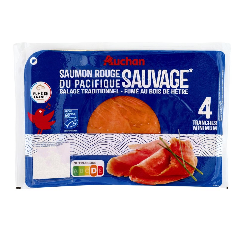 Saumon sauvage rouge du Pacifique fumé MSC x4 120g