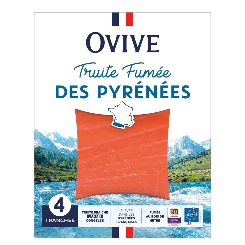 Truite fumée des Pyrénées 4 tranches 120g