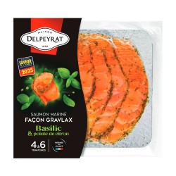 Saumon mariné façon gravlax basilic citron 100g