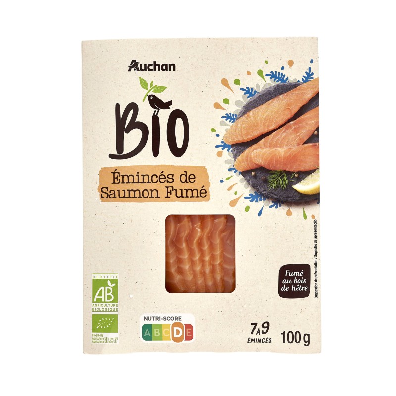 Emincés de saumon fumé au bois de hêtre 100g
