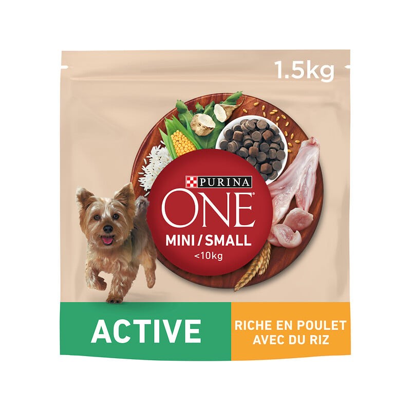 Croquettes one active au poulet et riz pour petit chien 1.5kg