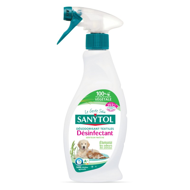 Désodorisant désinfectant pour textiles odeurs animaux 500ml