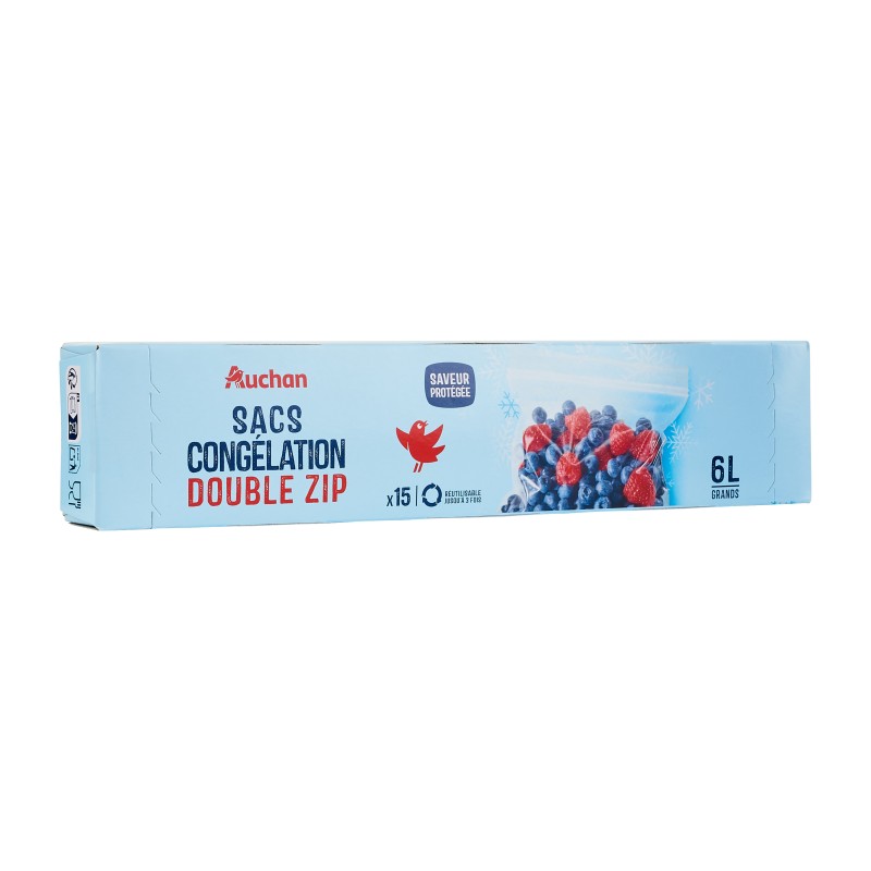 Sacs congélation avec zip 6l x15