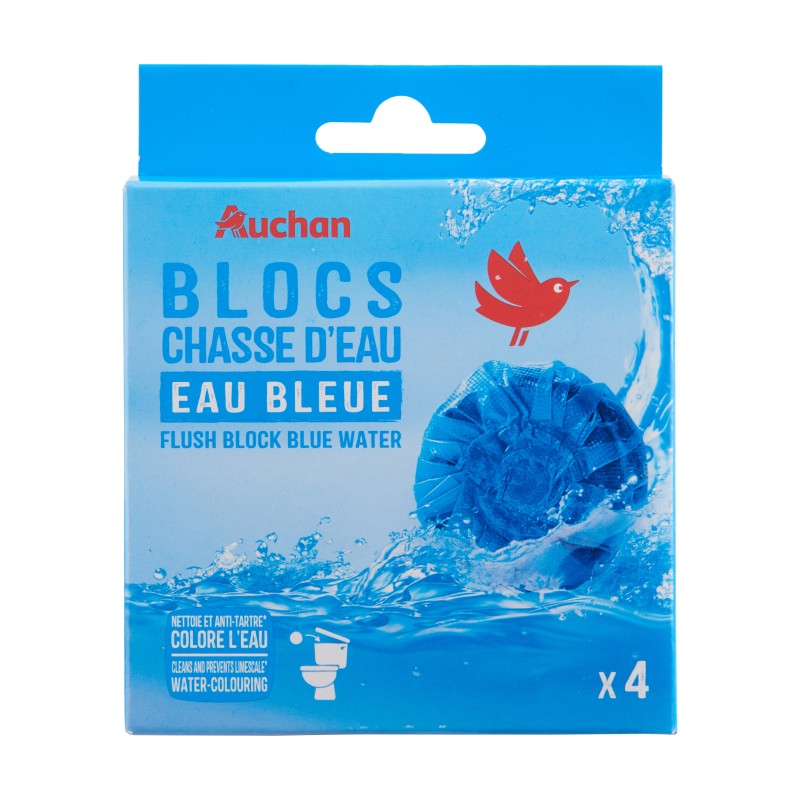 Blocs chasse d'eau eau bleue x4