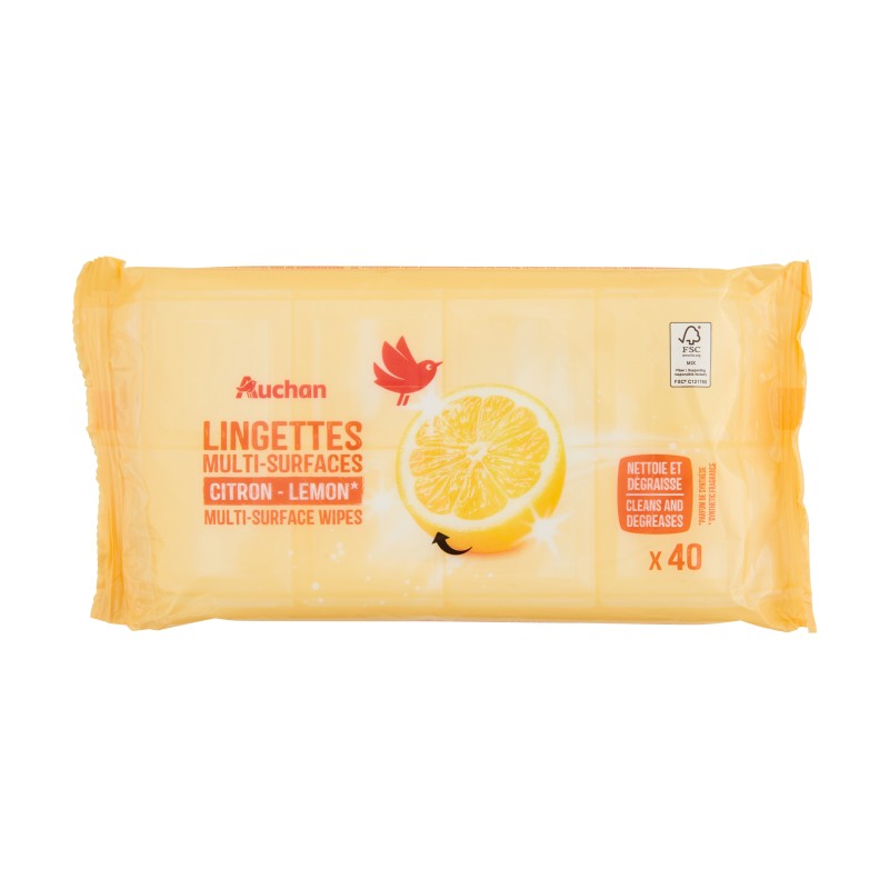 Lingettes multi-surfaces citron x40