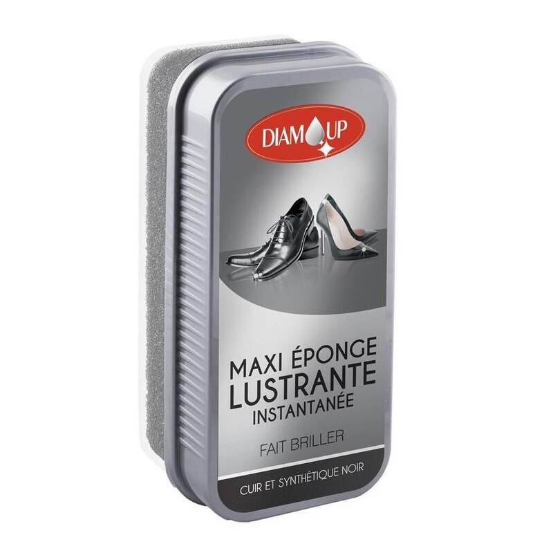 Eponge maxi lustrante instantanée cuir et synthétique noir x1