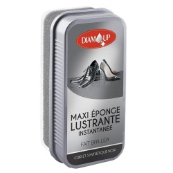 Eponge maxi lustrante instantanée cuir et synthétique noir x1