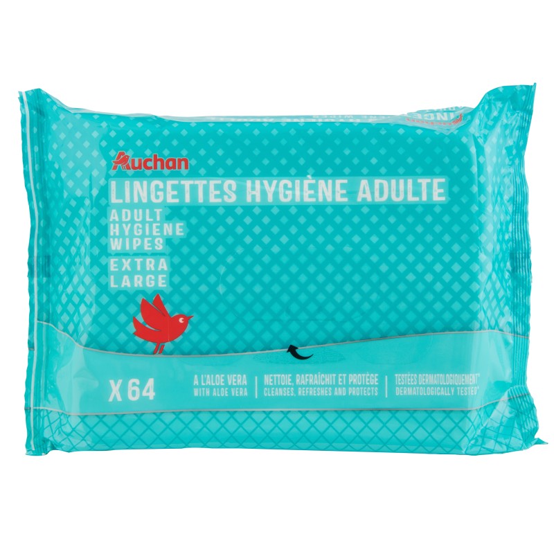 Lingettes hygiène adulte x64