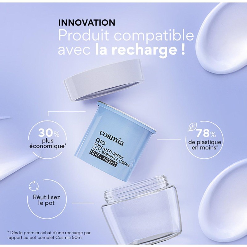 Recharge crème de jour visage Q10 anti-rides tous types de peaux 50ml