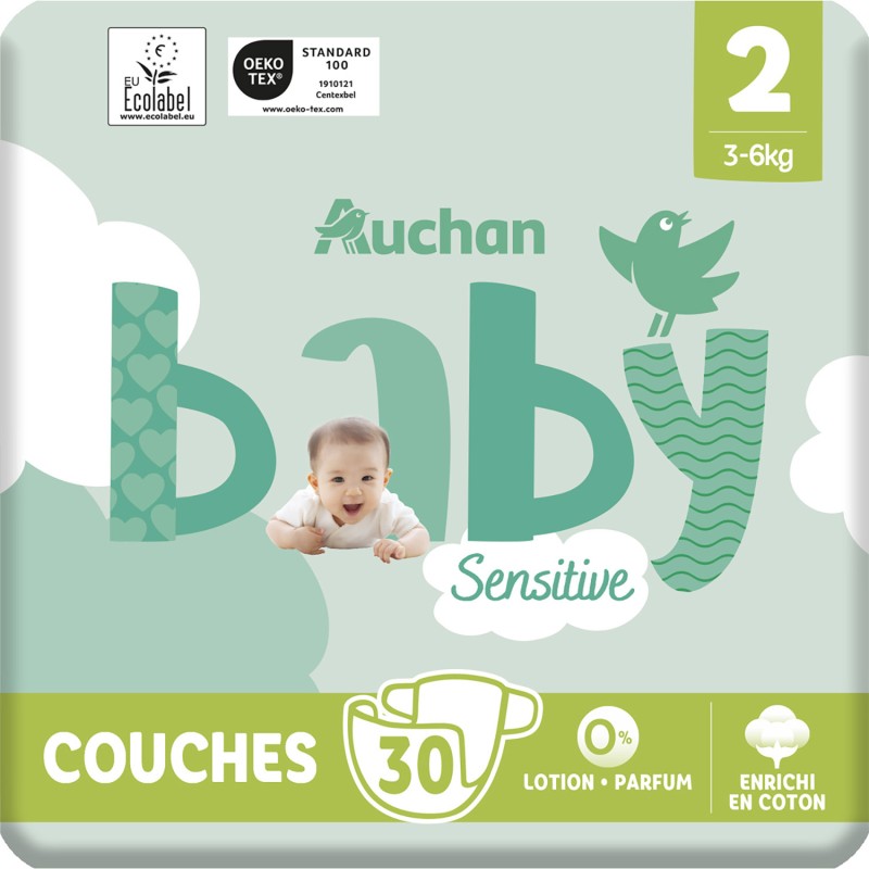 Couches sensitive taille 2 3-6kg x30