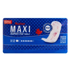 Serviettes hygiéniques maxi x12