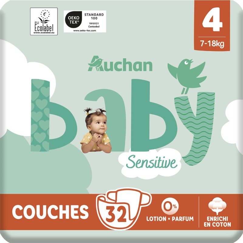 Sensitive Couches Taille 4 7-18kg x32