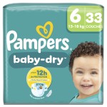 Couches baby-dry taille 6 13-18kg x33