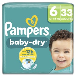 Couches baby-dry taille 6 13-18kg x33