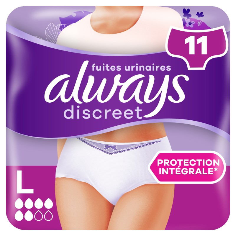 Culottes fuites urinaires protection intégrale taille L x11