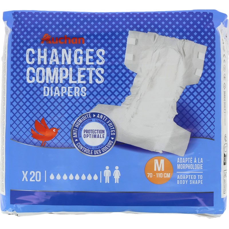 Changes complets incontinence taille M x20