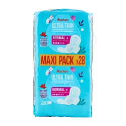 Serviettes hygiéniques normal + ultra fines avec ailettes x28
