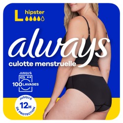 Culotte de règles lavable taille L noir