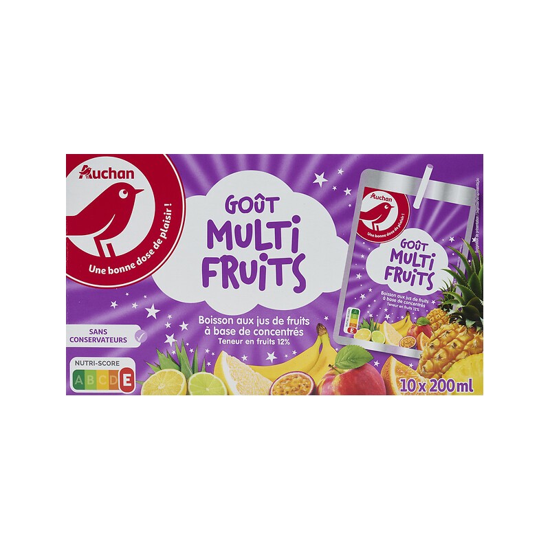 Boisson aux jus de fruits goût multifruits 10x20cl