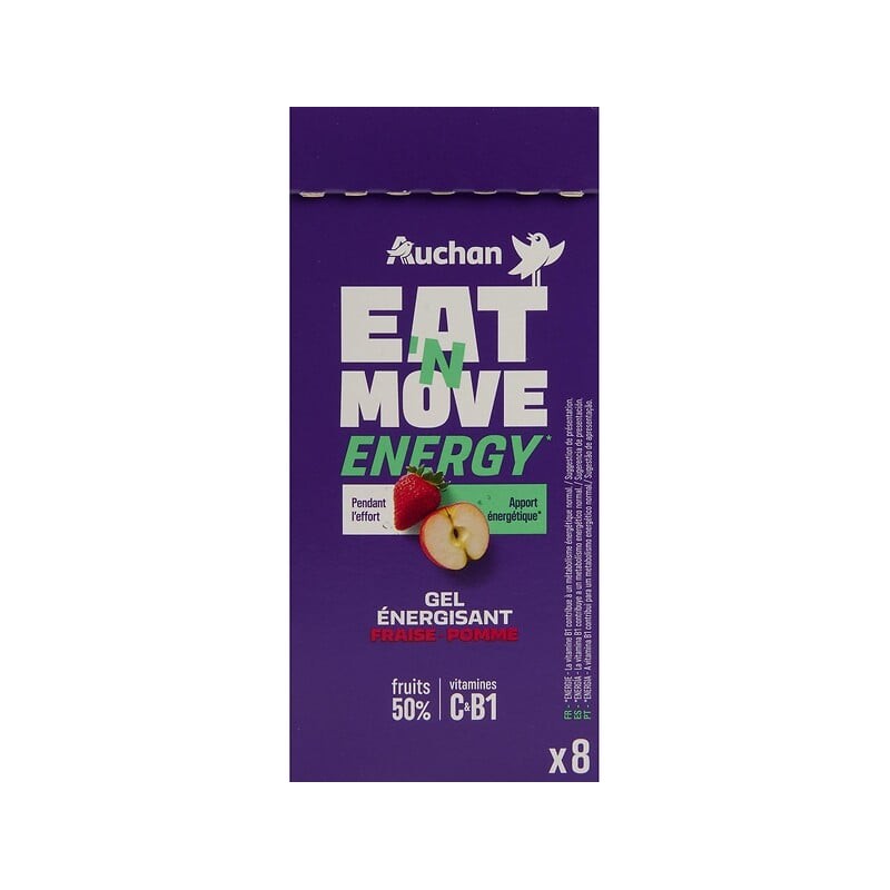 Gel énergisant fraise pomme x8 240g