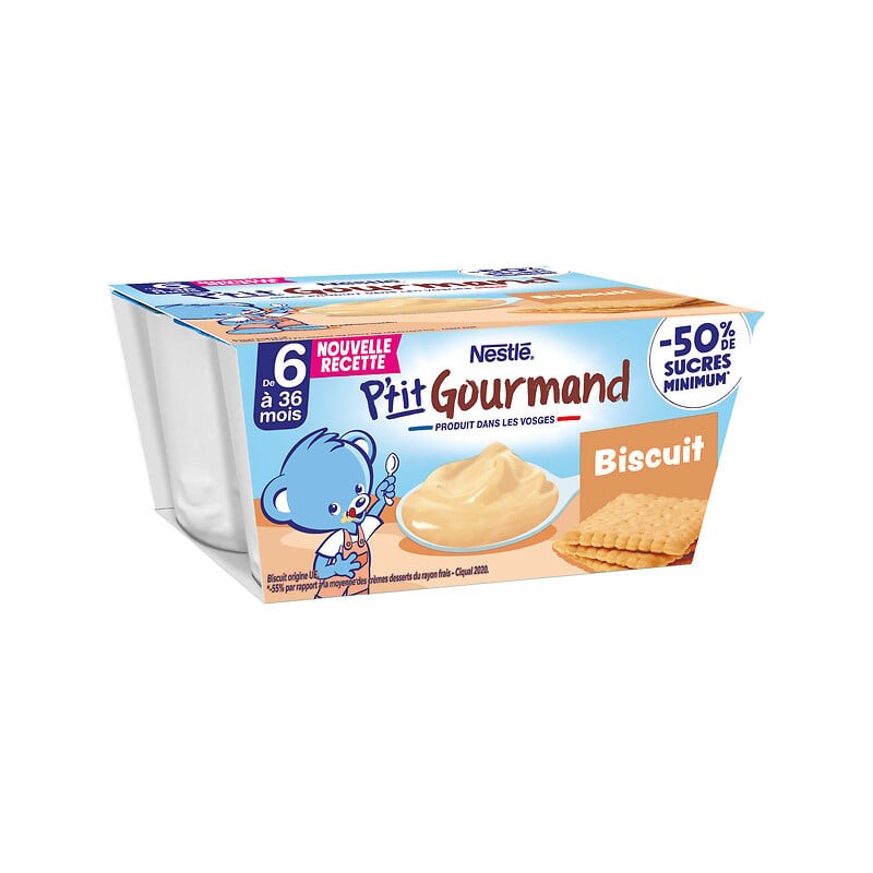 P'tit Gourmand Petits pots saveur biscuits dès 6 mois 4x100g