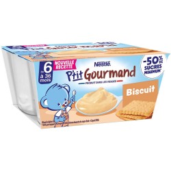 P'tit Gourmand Petits pots saveur biscuits dès 6 mois 4x100g