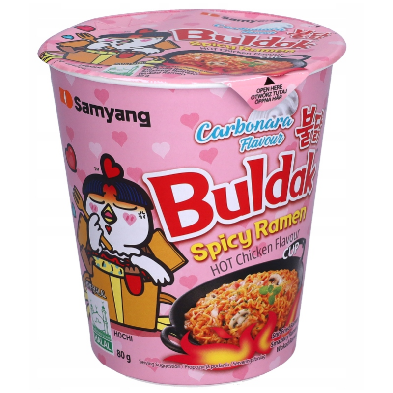 Cup Ramen Buldak nouilles instantanées épicées carbonara et poulet