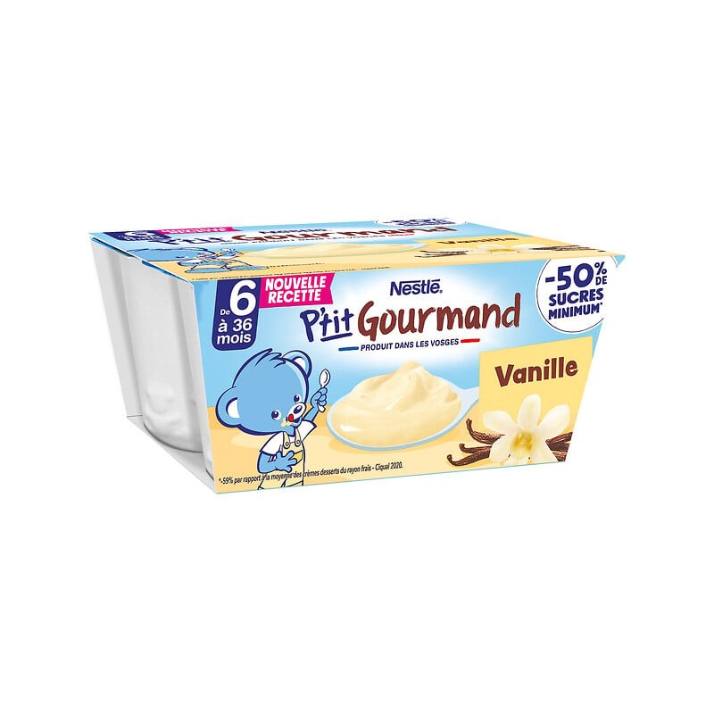 P'tit gourmand Petits pots à la vanille dès 6 mois 4x100g