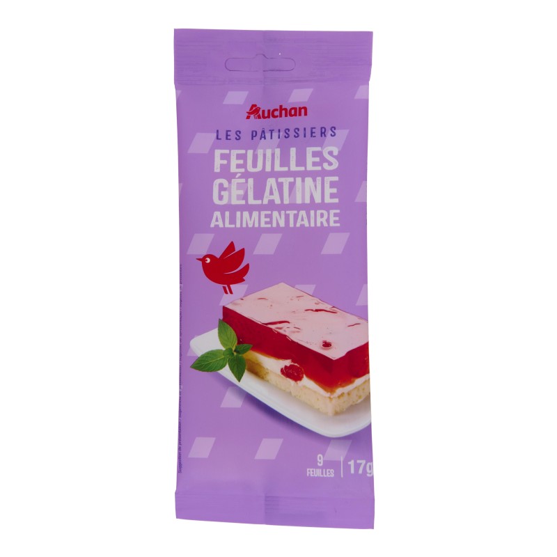 Feuilles de Gélatine Alimentaire x9 17g