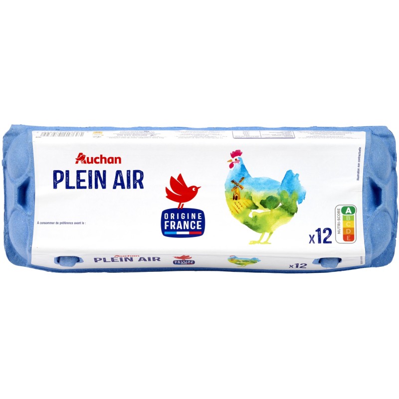 Oeufs de poules élevées en plein air x12