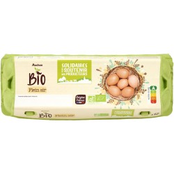 CULTIVONS LE BON Solidaires Bio oeufs poules élevées en plein air x12