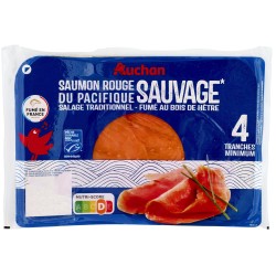 Saumon sauvage rouge du Pacifique fumé MSC x4 120g