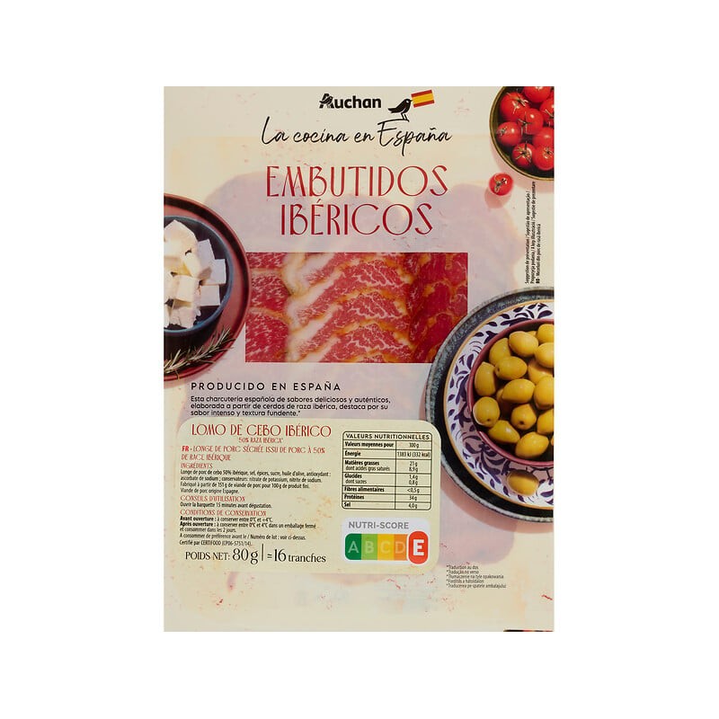 Lomo de porc Ibérico 16 tranches 80g