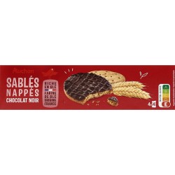 Biscuits sablés nappés de chocolat noir sachets fraîcheur 200g