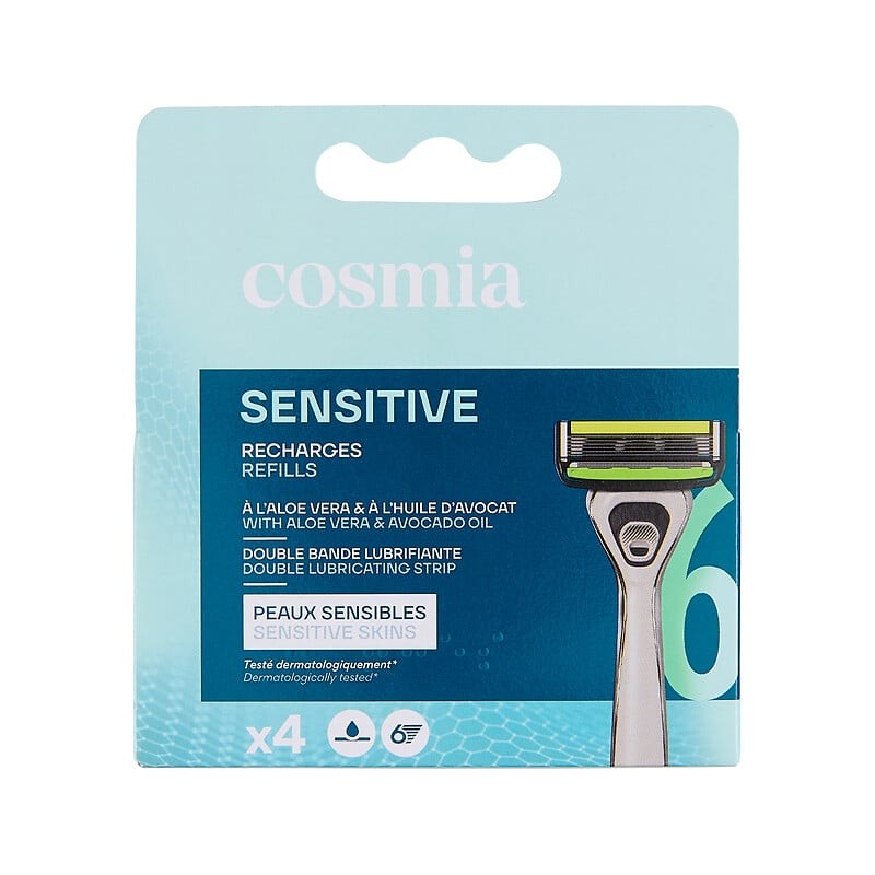 Sensitive recharges lames de rasoirs 6 lames bande lubrifiante x4